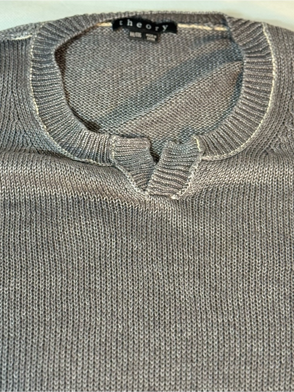 Theory XXL Gray Knit Sweater Minimalist Lightweight Crewneck Pullover - Picture 4 of 4